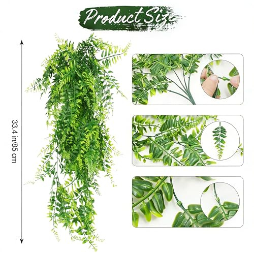Reptile Plants for Bearded Dragon Tank Accessories, 4 Pack Terrarium Hanging Vines Artificial Leaves with Suction Cups for Lizard, Gecko, Snake, Chameleon Habitat Decor - color: Rp-b-2