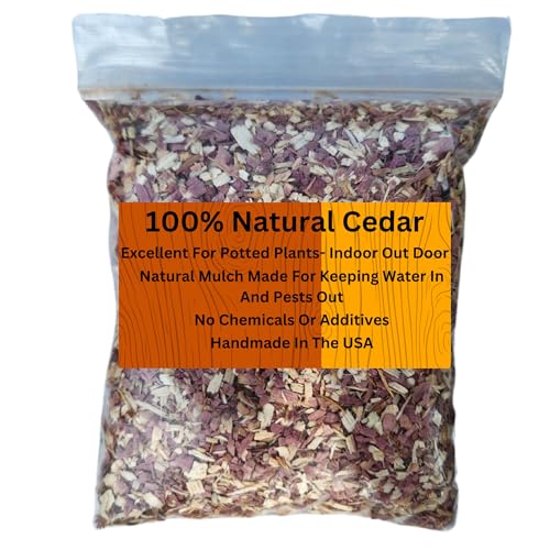 100% Natural Cedar Chips | Mulch | Great for Outdoors or Indoor Potted Plants | Dog Bedding | Pleasant Earthy Smell Half-Quart; - size: Half-Quart