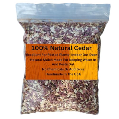100% Natural Cedar Chips | Mulch | Great for Outdoors or Indoor Potted Plants | Dog Bedding | Pleasant Earthy Smell Half-Quart; - size: Half-Quart