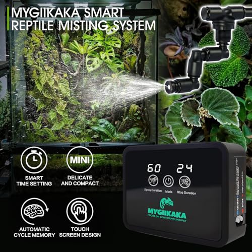 Reptile Smart Mister, Reptile Humidifiers Misting System Automatic with Timer, Terrariums Humidifier with 360°Adjustable Misting Nozzles, Spray Kit for Rainforest Plants Amphibian - size: Touch Version - Upgraded