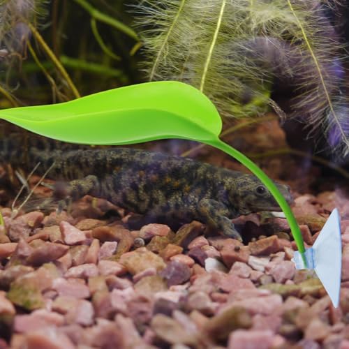 Turtle Basking Platform, Tree Frog Tank Accessories, Leaf Shape Bearded Dragon Basking Platform with Suction Cups, Leopard Gecko Tank Accessories, Turtle Tank Decor (3Pcs，Green)