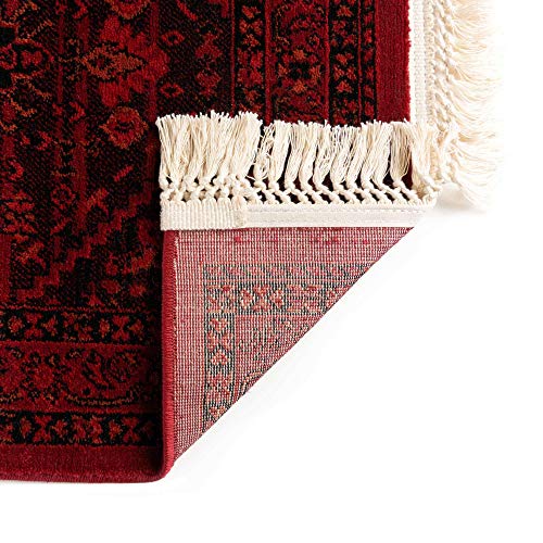 Unique Loom Tekke Collection Area Rug - Sheibani (5' 3" Square, Red/ Black) - size: 5'3" x 5'3" (Square)
