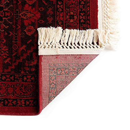 Unique Loom Tekke Collection Area Rug - Sheibani (5' 3" Square, Red/ Black) - size: 5'3" x 5'3" (Square)