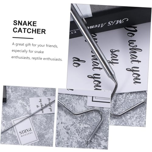 FAVOMOTO 2pcs Retractable Stainless Steel Snake Grabber Hooks Heavy Duty Snake Catching Tool for Reptile Handling and Safe Removal with Easy Grip Handles
