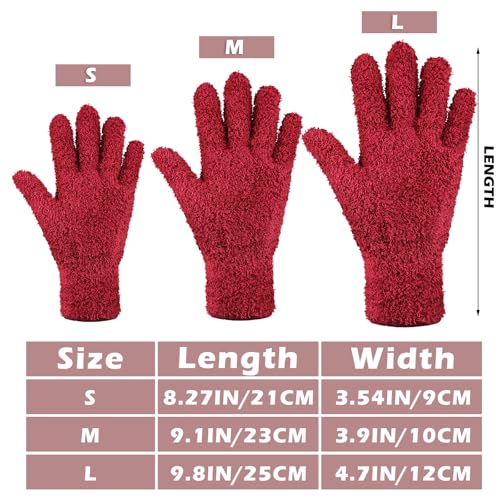 Patelai 3 Pairs Microfiber Dusting Gloves for Plants Leaf, Medium | Brown, Dark Green, Dark Red, Plant Cleaning Gloves, Reusable Washable Gloves,House Furniture Blinds Dusting - color: Brown, Dark Green, Dark Red, size: Medium