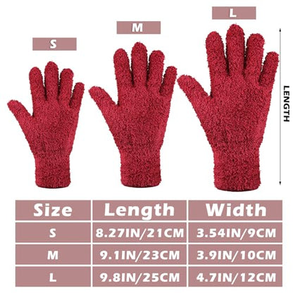 Patelai 3 Pairs Microfiber Dusting Gloves for Plants Leaf, Small | Brown, Dark Green, Dark Red,Plant Cleaning Gloves, Reusable Washable Gloves,House Furniture Blinds Dusting - color: Brown, Dark Green, Dark Red, size: Small