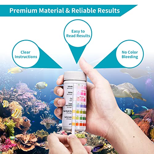 Aquarium Test Strips for Fish Tank: 7-Way 150 Strips Aquarium Water Test Kit Freshwater Testing pH Nitrate