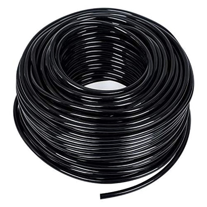 MIXC 200ft 1/4 Inch Black Distribution Tubing Drip Irrigation Hose Garden Watering Tube Line - size: 200FT