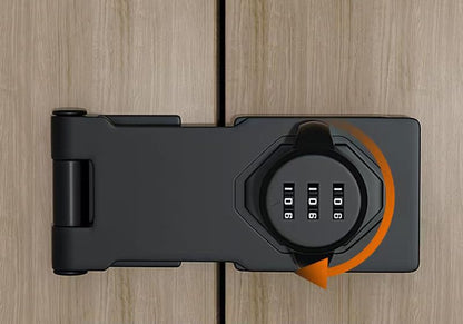 Multifunctional Combination Hasp Lock, Combination Lock for Cabinets, Mailboxes, Barn Doors, Floral Pet Doors and Office File Cabinets(Black）
