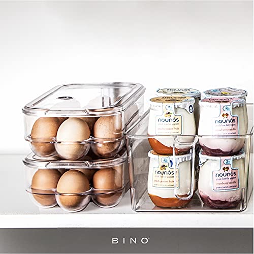 BINO Plastic Egg Container for Refrigerator - Clear, 13 Count, Sturdy, Durable - size: 13 Egg