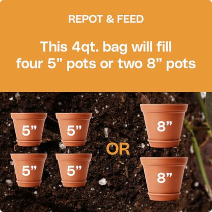 Flourish Plant Organic Houseplant Soil – 4 qt Potting Mix for Indoor Plants, Boosts Roots & Reduces Transplant Shock, with Peat for Moisture Retention, USA Made