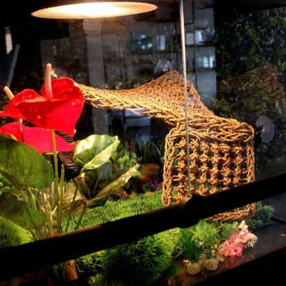 PIVBY Bearded Dragon Hammock（11.02" x 7.87", 2 PC） Reptile Lounger Climbing Toys Seagrass Fiber Habitat Tank Accessories for Chameleon, Lizards, Geckos, Snakes, Lguana, Amphibian Reptiles Habitats - size: 2 PCS
