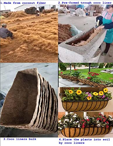 Joen 14 Inch Round Coco Fiber Replacement Liner for Hanging Basket (3 Pieces)