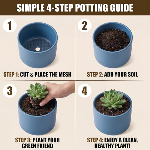 15 Pcs Flower Pot Hole Mesh Pad, 11.8 X 7.8 Inch Mesh Sheet Plastic Eye Meshs Bonsai Meshes Drainage Screens Plant Screen Meshes Bottom Grid Mat for Preventing Soil Leakage DIY