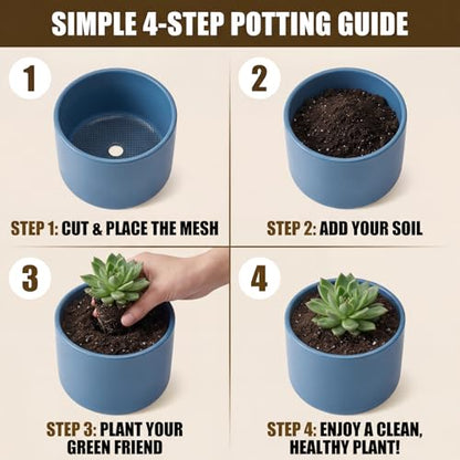 15 Pcs Flower Pot Hole Mesh Pad, 11.8 X 7.8 Inch Mesh Sheet Plastic Eye Meshs Bonsai Meshes Drainage Screens Plant Screen Meshes Bottom Grid Mat for Preventing Soil Leakage DIY