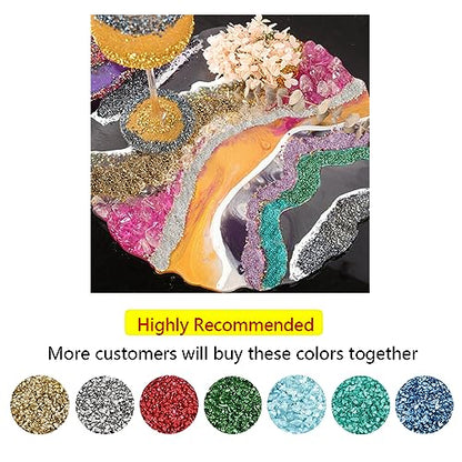 HappyFiller 1.3 LB Metallic Baige Crushed Glass for Resin Art,Crafts,3-8mm | Vase Filler,Wedding Table Centerpiece,Candle Holder,Terrarium Gravel Sand - color: Baige