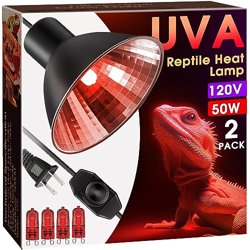 Briignite Reptile Heat Lamp Red Reptile Night Lamp 50W G9 Heat Bulb 2 Pack | Dome Reptile Light Fixture, Aluminum Reflector, Dimmable Heat Lamp for Chicken Turtle Snake Gecko Lizard, 2 Pack - color: Red, size: Heat Lamp