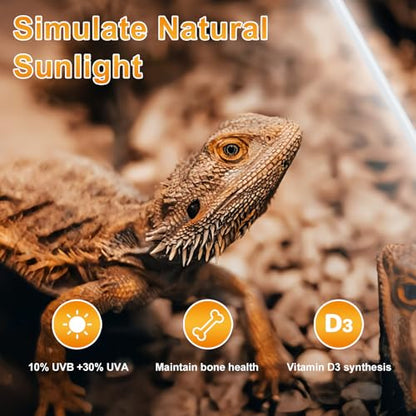 LUCKY HERP T8 14W UVB 10.0 Reptile Light, UVA UVB Reptile Light Bulb 2 Pack, Fluorescent Lamp for Reptiles Amphibians Lizards Chameleons - size: 15inch 10.0
