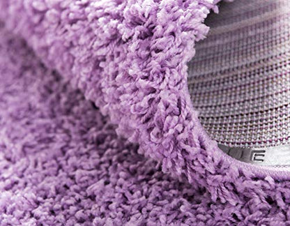 Unique Loom Solid Shag Collection Area Rug (2' x 6' 5" Runner, Lilac) - color: Lilac, size: 2' x 6'5" (Runner)