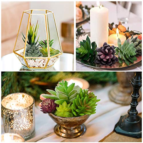 Anoak 16pcs Fake Succulents, Artificial Succulent Plants for Outdoors | Premium Faux Succulents for Indoors & Outdoors, Crafting DIY Floral Decor for Home Garden Office Party, No Watering Needed