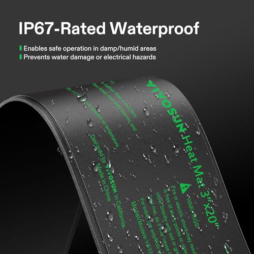 VIVOSUN 3" x 20" Durable Waterproof Seedling Heat Mat | UL & MET-Certified Heating Pad for Hydroponic, Kombucha Tea, Brewing, Fermentation & Plant Germination - size: 3"x20"