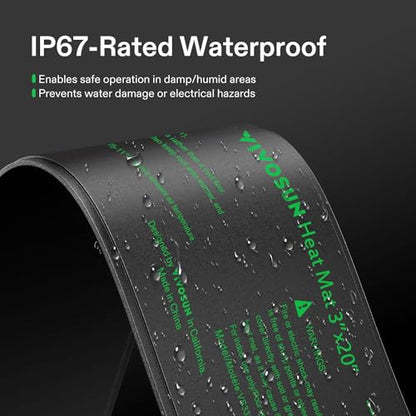 VIVOSUN 3" x 20" Durable Waterproof Seedling Heat Mat | UL & MET-Certified Heating Pad for Hydroponic, Kombucha Tea, Brewing, Fermentation & Plant Germination - size: 3"x20"