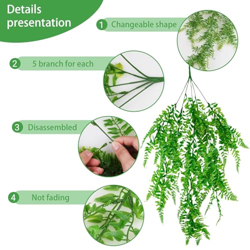 Reptile Vines, Reptile Plants for Bearded Dragon Tank Accessories | Chameleon Cage Accessories, Flexible Jungle Climbing Vines, Terrarium Fake Plants Habitat Decor for Chameleon, Lizards, Gecko