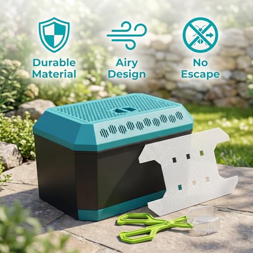 Cricket Keeper for Reptiles,Dubia Roach Container | Multi Purpose Insect Habitat with Tongs for Dubia Roaches,Crickets and Other Reptile,Cricket Cage with Ventilation
