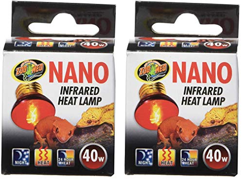 Zoo Med 2 Pack of Nano Infrared Heat Lamps, 40 Watt