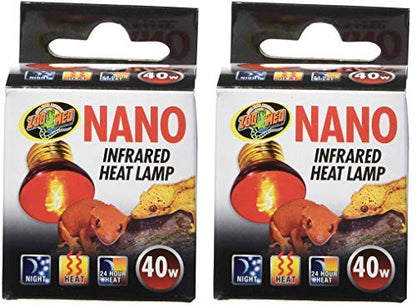 Zoo Med 2 Pack of Nano Infrared Heat Lamps, 40 Watt