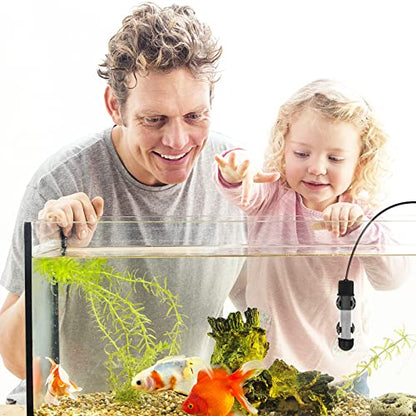 hygger Small Aquarium Betta Heater, Submersible Fish Tank Heater 10W/25W/50W/100W with LED Digital Display, Suitable for Marine Saltwater and Freshwater up to 5/10/16/26 Gallon - size: 100W