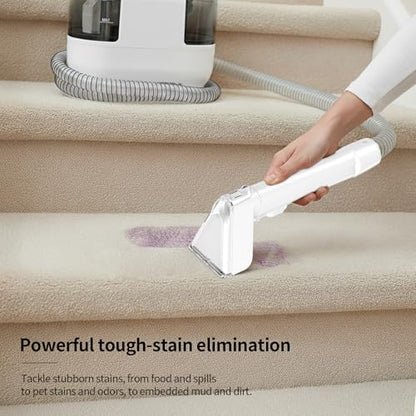 PUREBEAR Portable HandHeld Carpet Cleaner Machine, Spot Cleaner | 18Kpa Suction Power| Shampooer| Dual Tank| Upholstery| Couch, Car Seat, Rug, Mattress| 2 Cleaning Heads| Self Cleaning