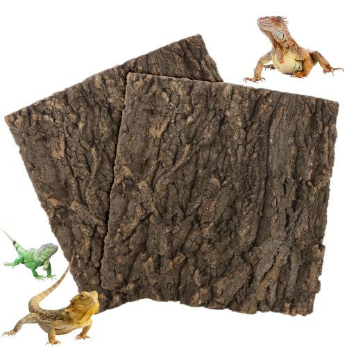 2PCS Cork Terrarium Background 11.8x11.8in Reptile Tank Background Board Habitat Decoration, Natural Cork Large Bark Climbing Mat for Gecko Lizard Tortoise Chameleon - size: 11.8×11.8in