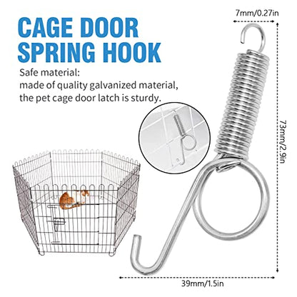 Anxingo 30 Pcs Spring Cage Latch Door Spring Hook Metal Finger for Fixing Rabbit, Dog, Cat, Birds,Rodents, Guinea Pig, Hamster, Parrot Hedgehog Cage Door