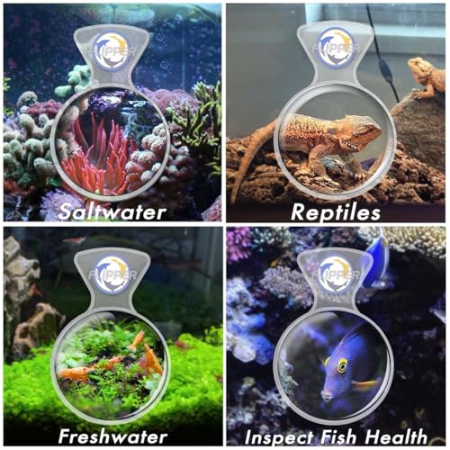 Flipper DeepSee 4" Magnetic Aquarium Viewer – Optical-Grade Magnifying Lens for Glass & Acrylic Tanks up to 5/8" Thick – Hands-Free Underwater Viewing for Fish, Corals & Aquarium Photography – Clear - color: Clear, size: STD 4"