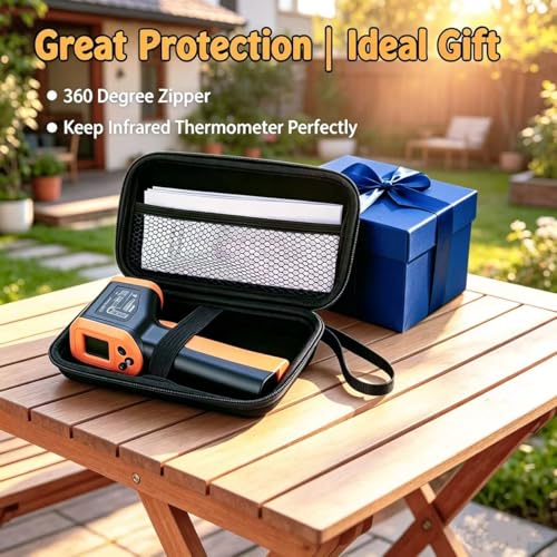 Blackstone Infrared Thermometer Temperature Gun for Cooking -58℉~1022℉ | IR Thermometer for Pizza Oven Griddle Cast Iron Non-Contact Digital Laser Thermometer Gun with Carrying Case (NOT for Human) - color: Black