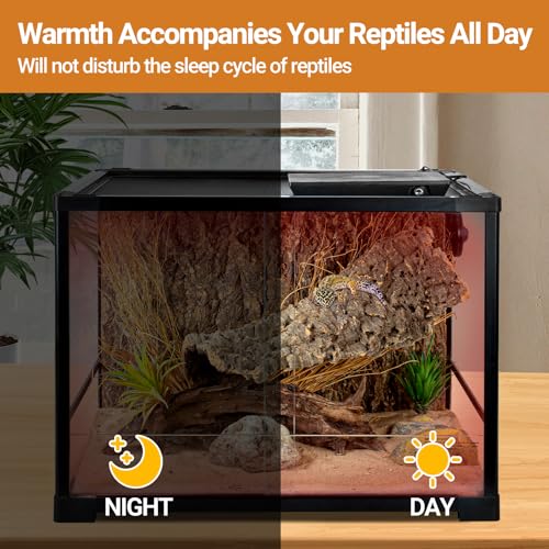 REPTI ZOO Reptile Heat Panel Adjustable Temperature Reptile Heating Plate, Non-Light Heating Solution with Expanded Heating Range for Hermit Crabs/Leopard Geckos/Turtles/Snakes/Lizards - size: 6" X 9"