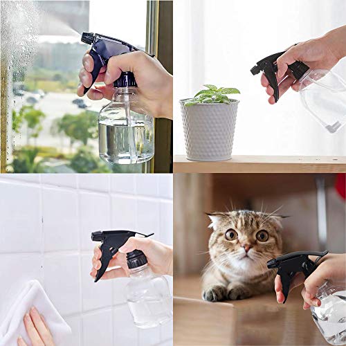 Spray Bottles 7pcs 8oz Empty Plastic Spray Bottle with Adjustable Nozzle for Hair and Cleaning Solutions Includes Funnel and Labels | Clear Plastic, Adjustable Nozzles, Funnel and 7 Name Labels, for Hair Care Cleaning Plants and Household Liquids