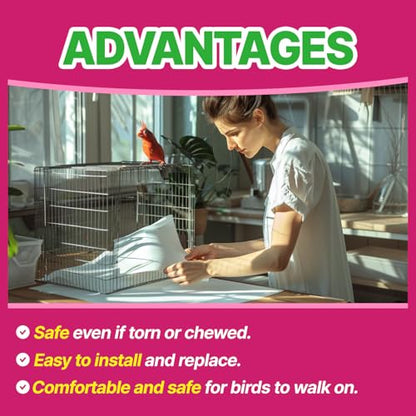 T TORTO9 Bird Cage Liner - 120 Paper Sheets, 20" x 18", 2.9 lb - Ideal for Pet Habitats, Bulk Pack for Long-Lasting Use, Newsprint Texture, Convenient Parcel Packaging - size: 20 x 18 in