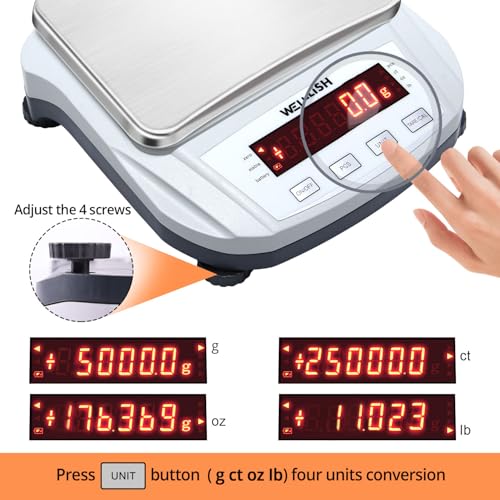 Lab Scale 5000g/0.1g High Precision Digital Scale Analytical Balance Electronic Scale for Kitchen Lab Weighing - style: 5000g x 0.1g WITHOUT weight