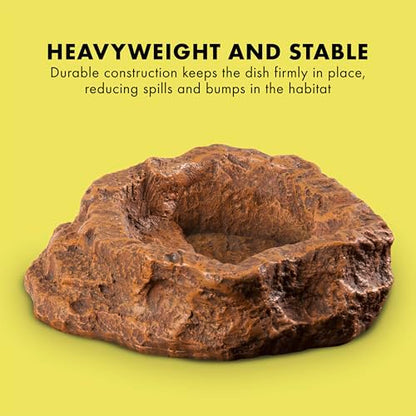 Zilla Terraced Dish, Reptile Feeding Dish, Stable and Spill-Resistant, Ideal for Geckos, Skinks, Snakes and Lizards, Medium - size: Medium