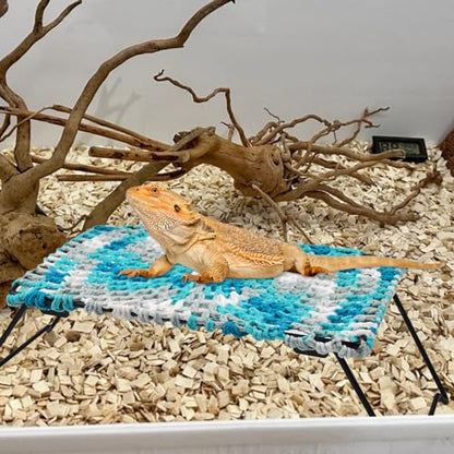 kathson Bearded Dragon Hammock Bed,Lizard Lounger for Rest Reptiles Pet Toy Reptile Hammock with Stand Climbing Accessories for Habitats Small Leopard Gecko Snake Chameleon