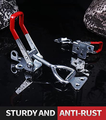 Vicuna R 4003 Heavy Duty Toggle Latch Clamp, Large Adjustable Pull Latch | 1320Lbs Holding Capacity, Toggle Clamp Latch with Lock Hole, for Smoker Lid Jig, Tool Box Case, 4 Pack with 20PCS Screws - style: 4003-4PK