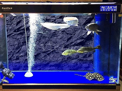 VIP. LINE 3D Effect Black Stone Texture Aquarium Background Poster Fish Tank Backdrop Decorations PVC Background (48" x 20"/ 122 x 50cm) - size: 48" x 20"/ 122 x 50cm