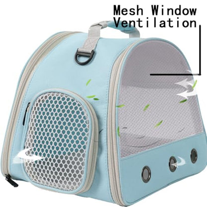 Ventilation Cage,Bearded Dragon Travel Carrier,Guinea Pig Carrier,Guinea Pig Bag for 2,Reptile Travel Carrier for Lizards Sugar Glider Hedgehog Rat Parrot Birds,Airline Approved (Blue, Mesh Carrier) - color: Blue