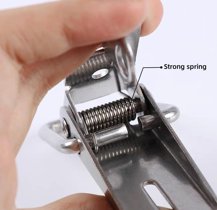 Latch 90 Degree Stainless Steel Spring Loaded Toggle Latch, Silver Catch Hasp Clamp Clip Lock with for Cabinet, Wooden Case, Box (70mm - 4 Pack)