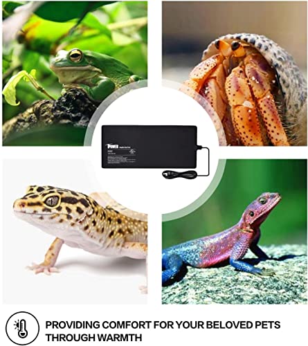 iPower Reptile Heat Pad Under Tank Terrarium Warmer Heating Mat for Turtle, Lizard, Frog, Snake, Reptile, and Other Small Animals, 8X18 Inch, 24W, 2 Pack - size: 8 X 18 Inch, style: 2 Pack