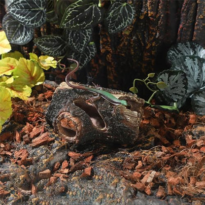 IBWell Aquarium Wood Fish Tank Decorations，Resin Fake Logs Terrarium DÉCor, Reptile Hide Aquarium Hideout for Fish Cave, Small Turtles, to 20 Gallon Tank - size: 5.3"*2.0"*8.9"