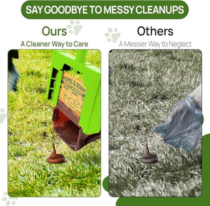 Dispoz-A-Scoop® Revolutionary 4-in-1 Dog Poop Scooper, 24" Handle & 8 Refill Bags - Fast, Easy, Clean with Disposable Bag Attachment, Just Scoop & "Pop" into trash. U.S.A, Always Stays Clean. - style: Bright green for nightime visibility
