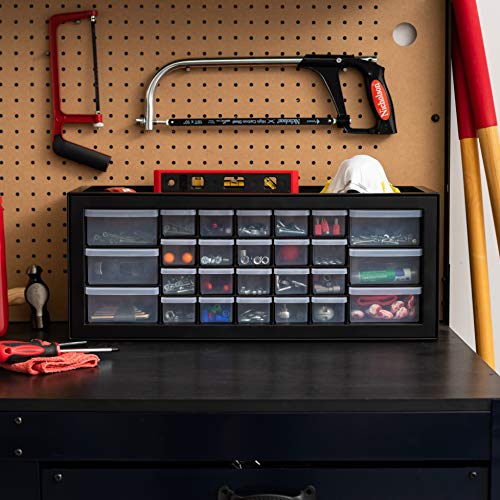 IRIS USA 26-Drawer Teacher Toolbox, Stickers, Markers, Made in USA, Black | Wall mountable, Stackable, Craft Supplies, Building Bricks, Crayons, Beads Organizer - color: Black, size: 26 Drawer